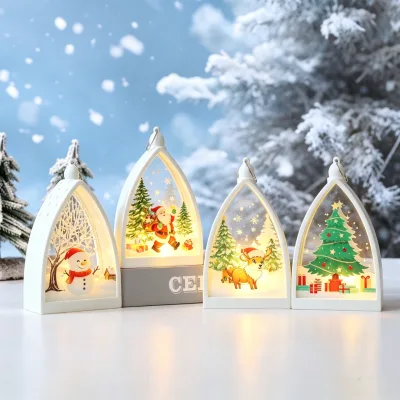 New Christmas Decorative Lights, Christmas Atmosphere Decoration Props, Led Electronic Candles, Hand-held Wind Lamp Ornaments