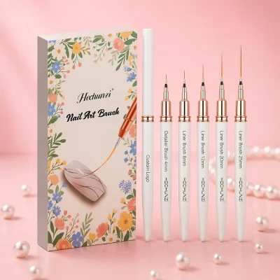 High Quality Nail Liner Brush Acrylic Handle Nail Brush Private Label 4/8/12/20/25mm Nail Art Brush Tool for Nail Brush Liner