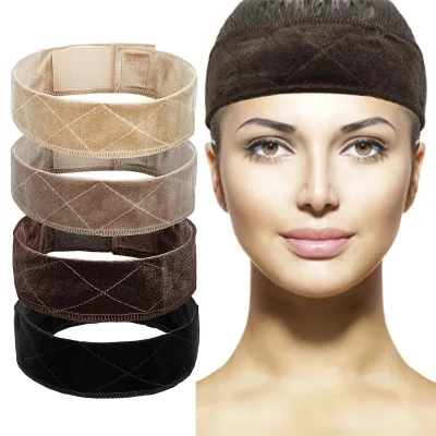 Wholesale Velvet Headband for Wig Accessories Adjustable With Velcro Multiple Colors Wig Grip Bands No Slip