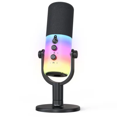 RGB Dynamic Microphone for PC Dual XLR/USB Interface Ideal for Recording Gaming Live Streaming and Esports