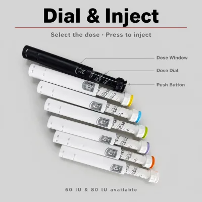 Black Color with 60IU Disposable 3ml Glass Cartridge