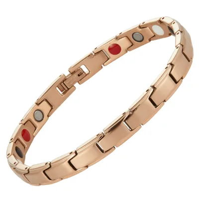 Wholesale Bulk Jewelry Fashion Magnet Quantum-energy Custom Gold Plated Stainless Steel Bracelets for Healing