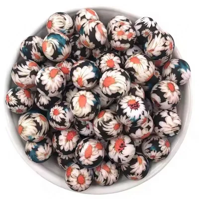 Nightmare Before Christmas Beads 3D American Football Focal 15 Mm Silicone Print Aztec Rugby Team Helmet Hair for Children