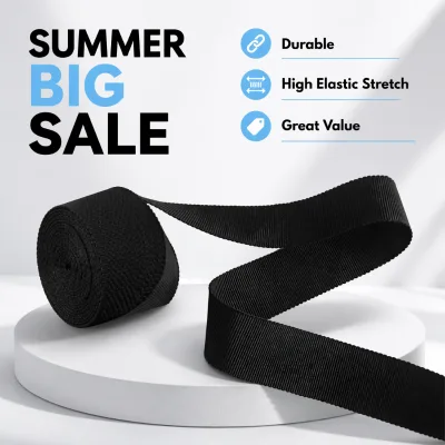 Manufacture Wholesale 25mm Black Soft Woven Eco-Friendly Grosgrain Rayon Cotton Ribbon Tape for Home Textile Hat and Garment