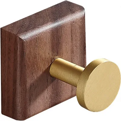 Solid Wood Retro Coat Hooks Individual Independent Hooks Round Shape Wall-Mounted for Bathroom Wall