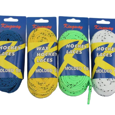 Wholesale Eco-Friendly Recycled Polyester Waxed Hockey Laces with Custom Brand