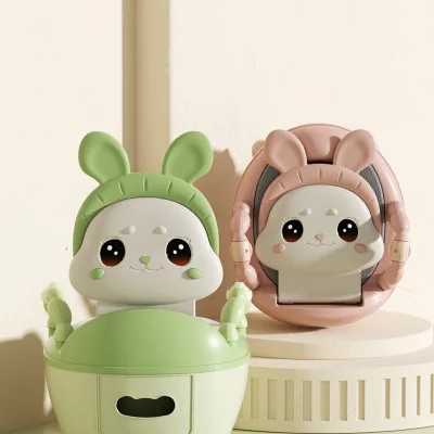 Auxiliary Toilet Seat Plastic Children Training Toiler Seat Potty of Rabbit Pattern Kids Portable Potty