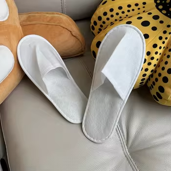 Custom Logo Disposable White Waffle Slippers Hotel Non Slip Soft Bathroom Bedroom Amenities for Five Star Hotel High Quality