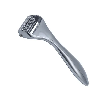 Professional Metal Derma Roller Micro Needle Roller Sliver Skin Tightening Face Massage Roller