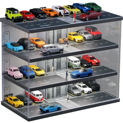 Customizable 1:64 LED Parking Lot Elevator Scene Handmade Plastic Hobby Display Cases Hobby Display Cases Hobby Display Cases