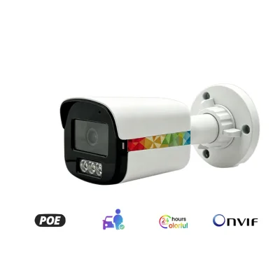 Infrared IP Camera Bullet Camera Fixed Lens 2K 1080P CMOS Full Color Night Vision Built-In Microphone Hik Compatible On-Vif NVR
