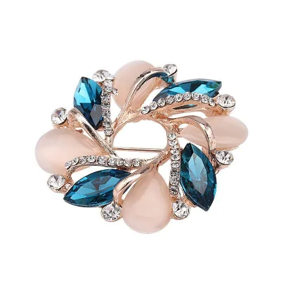 Fashion Gifts Korean Style Corsage Jewelry Shiny Rhinestone Crystal Bauhinia Corsage Crystal Brooches