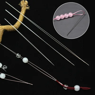 5pcs/bag KUOYU Central Opening Stainless Steel Tool Pins Big Eye Curved Beading Needles for DIY Beads Jewelry Bracelet Making