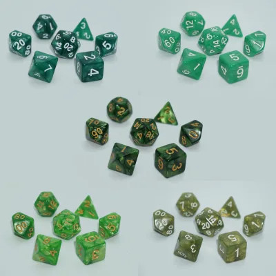 Pearlescent Multicoloured D&D Dice Set Dungeons & Dragons Dice DND 7-Piece Dice Set RPG Dice D20, D12, D%, D10, D8, D6, D4
