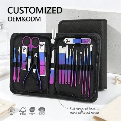 Full Set 30Pcs Nail Clippers Kit Professional and Stainless Steel Nail Care Tools Toenail Clipper Cutters Men's Accessories