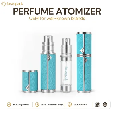 Zinc Alloy Leather Perfume Atomizer Bottom Fill Unscrew Top 5ml Travel Perfume Spray Bottle