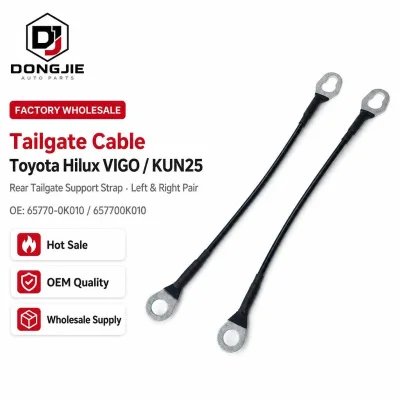 Factory Wholesale Tailgate Support Cable Strap Wire Rope Left Right Pair for Toyota Hilux VIGO KUN25 Pickup 65770-0K010
