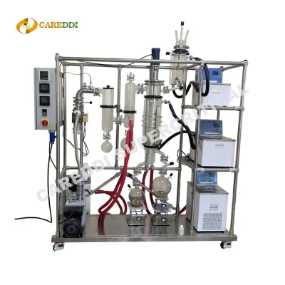 Auto Feeding & Collection Distillation for Sale CBD Refinery Short Path 1.5-2.0L/h Wiped Film Molecular Distillation Machine