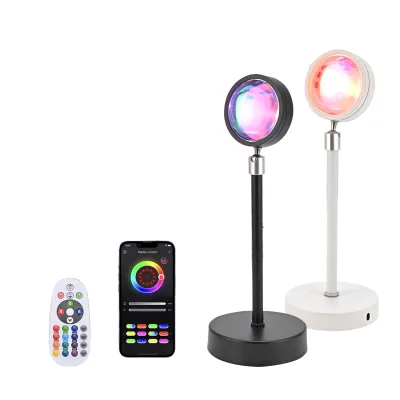 Smart Tuya Sunset Night Light LED Projector Lamp with App Control and WiFi RGB Remote Control Eco-Friendly Home Bedroom Lamp