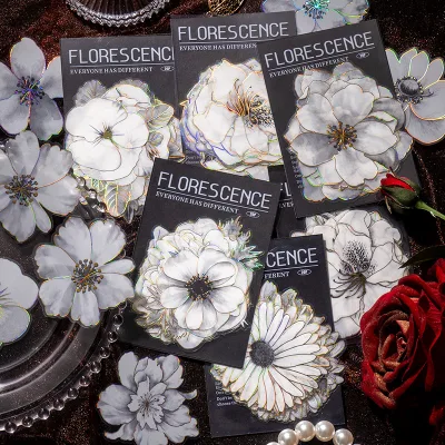 Hot Sale 20pcs Scrapbook Flowers Stickers for Journaling Scrapbooking Junk Journal Crafts Decoration