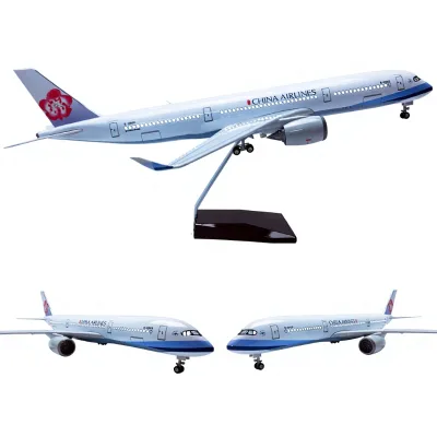 Upgraded 47cm 1 114 Scale Resin Voice-Controlled LED Light Strip Wheels A350 Aircraft Model A350-900 Taiwans China Airlines