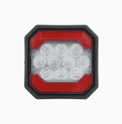 12V ~ 36V LED Electronic Tail Light Square Turn Signal Brake Light for Trucks and Cars Cross-Border Highlight Rear Tail Light
