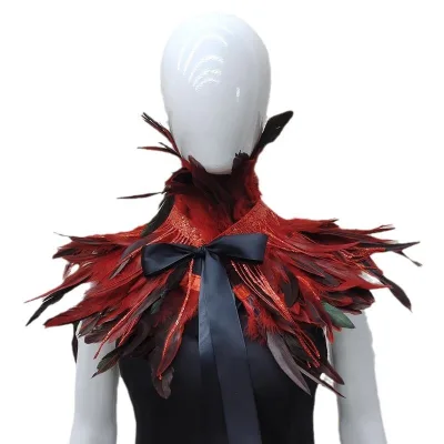 Adult Unisex Cross-border Christmas Masquerade Costume Accessories Prop Sequin Feather Cape Shawl