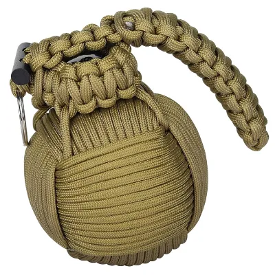 Custom Made Khaki Color Paracord Survival Kit Paracord Grenade Tool Emergency Kit