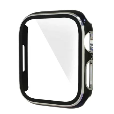 41mm 45mm Electroplated PC Tempered Glass Double Color Watch Cases for Iwatch 7 Watch case Cover