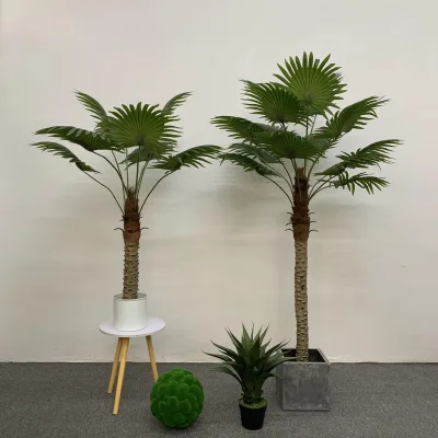 Factory Wholesale Artificial Fan Palm Tree Realistic Livistona Palm Plant for Hotel Home Decoration