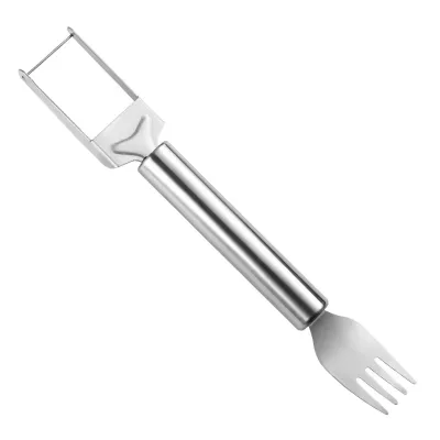 New Watermelon Cutter Tool 2-in-1 Stainless Steel Dual Head Fruit Forks Slicer Knife with Round Handle