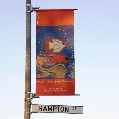 Spring-Loaded Light Post Banner Brackets Fabric Mounting Hardware