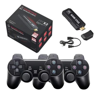X2 TV Game Console Wireless 2.4GHz Controller 4K Home Gaming 20000 Built-In Games Multiplayer Support Memory