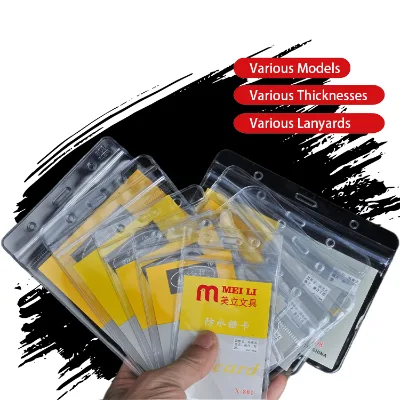 Custom Recyclable Clear PVC Staff Id Card Holder Transparent Holders Office Clear Protective Sleeve