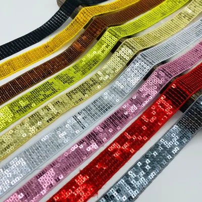 Sequins Ribbon Lace Trim Sequin Sewing Fabric Ribbon for Dress Clothes Headdress Bridal Wedding Accessories