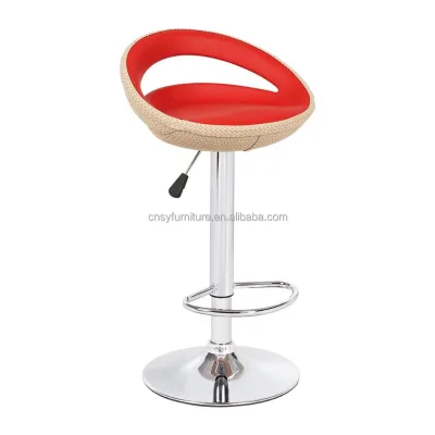 Modern Bar Stool High Chair with Metal Frame Light Gray for Home Bar and Kitchen