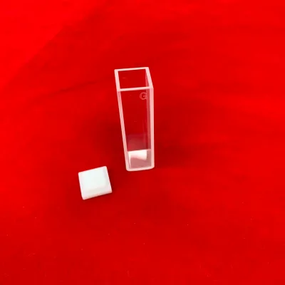 Standard 10mm Path Length Quartz Cuvette with PTFE Stopper Liquid Spectroscopy Analysis Sample Cell