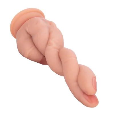Female Masturbation Dildo Toy Soft Silicone Flesh Color Artificial Hand Dick Suction Cup Waterproof 217mm Length 138mm