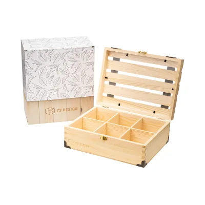 Wooden Tea Bag Box Sell Well Wooden Tea Bag Storage Box Pine with Leather Strip