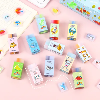 High Quality Cute Fruit Sandwich Eraser Neutral Pen Ballpoint Pen Pencil Erasable Rubber for Student and Office