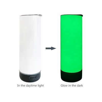 Us 20oz Blank Sublimation Straight Display Wireless Music Cup USB Charging White Sublimatino Speaker Cup for Heat Press Printing