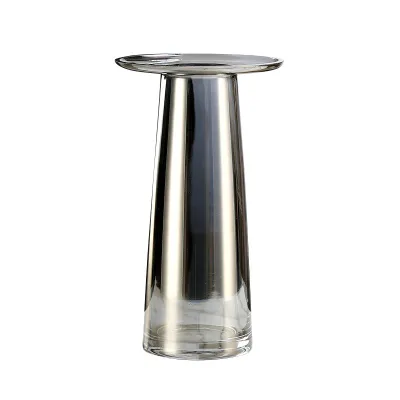Modern Circular Stone Glass Vases Simple Thickened Transparent Arrangement Home Decoration Floor Vase
