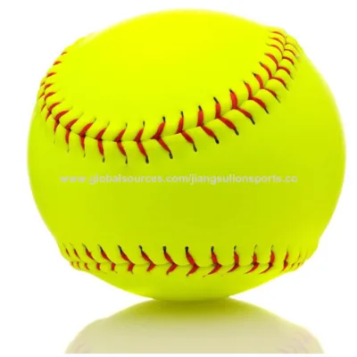 Yellow Practice Softballs Official Size Weight fastpitch Softball Sports Unmarked Leather Covered Youth Fastpitch Softball Ball