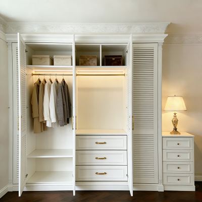 Balom Modern Luxury Wood Wardrobe Custom Armoire with Drawer Storage Closet Bedroom Furniture for Apartment and Homes