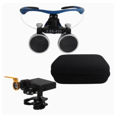 Dental Loupes 2.5/3.5x Laboratory Medical Magnification Binocular Loupe Headlight Headlight 5w