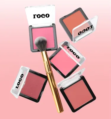 Private Label Face Makeup Blush Cheek Rouge Minerals Pressed Powder Blusher With Blusher Packaging