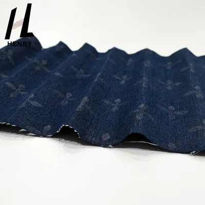 Henry Wholesale Fashionable Washed Yarn-Dyed Soft Spandex Demin Fabric by the Yard