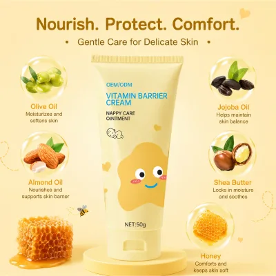 OEM Baby Skin Body Care Products Gently Safe Butte Paste Zinc Oxide Soothe Relieving Diaper Rash Cream
