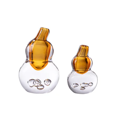 Modern Gourd Shape Tabletop Crystal Glass Decoration for Living Room and Hotel Project