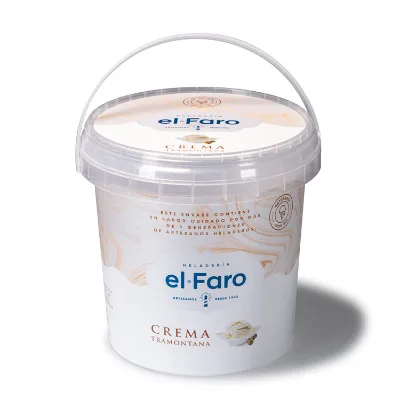 1L Disposable Round Plastic Containers with Handle Hot Sale Hight Quality Plastic Tub for Yogurt
